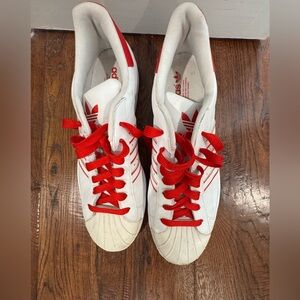 Adidas Classic White and Red Shoes